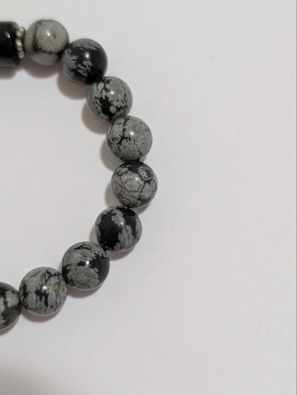 Snowflake Obsidian/Agate Bracelet